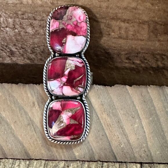 Handmade Sterling Silver Dahlia Rose Adjustable Ring by Nizhoni - Picture 2 of 6